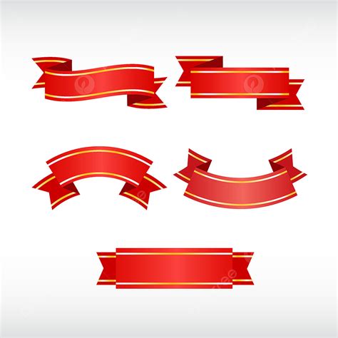 Red Ribbon Border Clipart Vector, Set Of Red Ribbons, Set, Red, Ribbons ...