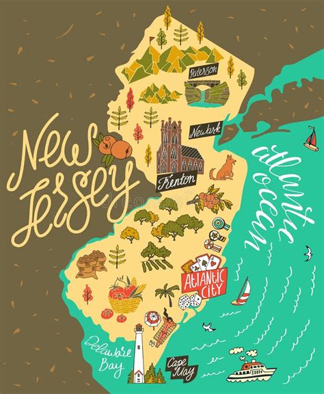 New Jersey Cartoon Map Stock Illustrations – 18 New Jersey Cartoon Map ...