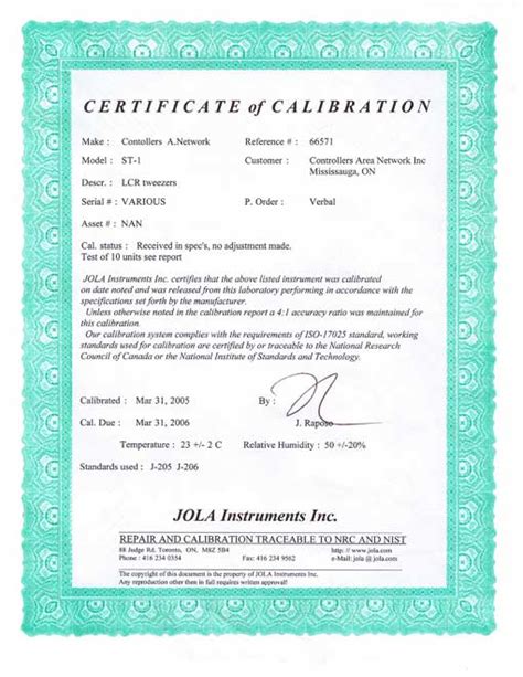 Metrology and Calibration FAQ: What should an excellent Certificate of Calibration Contain?