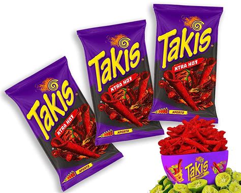 Takis Chips Fuego Xtra Hot Chips Box - (Pack von 3) je 90g - Chips ...