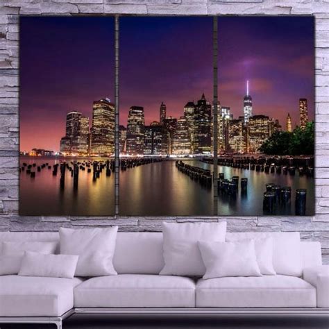 New York City Skyline Canvas Wall Art Sunset – HolyCowCanvas