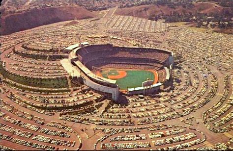 Aerial view of Dodger Stadium, Los Angeles, 1962