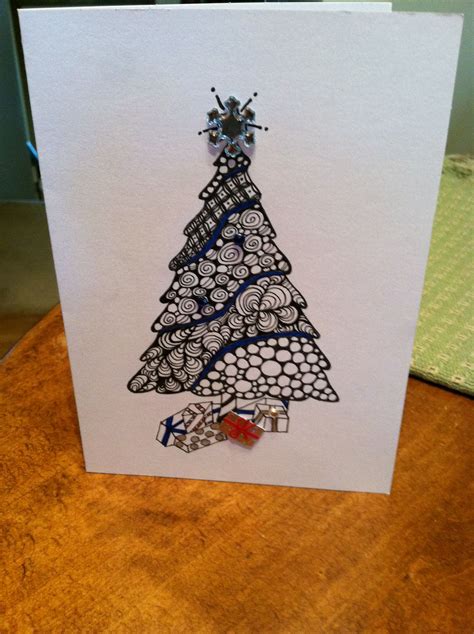 Christmas card 2013 | Zentangle patterns, Christmas art, Christmas handprint crafts