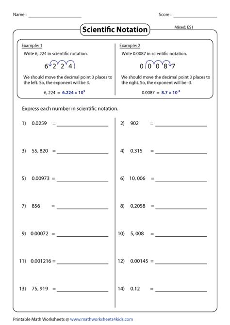 Scientific Notation Worksheet 8th Grade – Englishworksheet.my.id