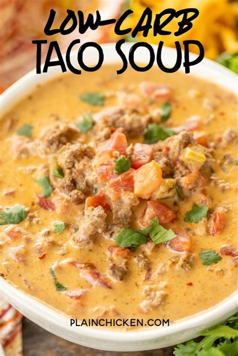 Low-Carb Taco Soup - SO good! I wanted to lick the bowl!! If you aren't ...