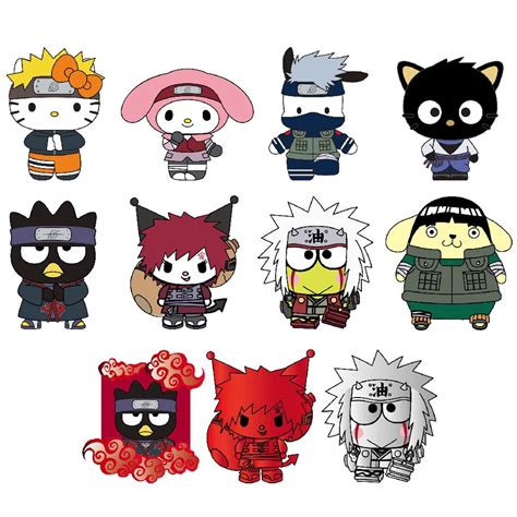 Hello Kitty x Naruto S2 3D Foam Bag Clip Display Case of 24