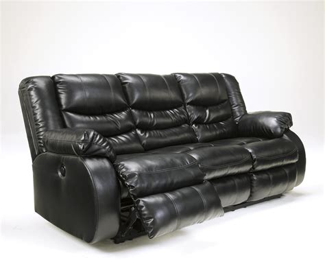 Black Leather Reclining Sofa by Ashley Furniture