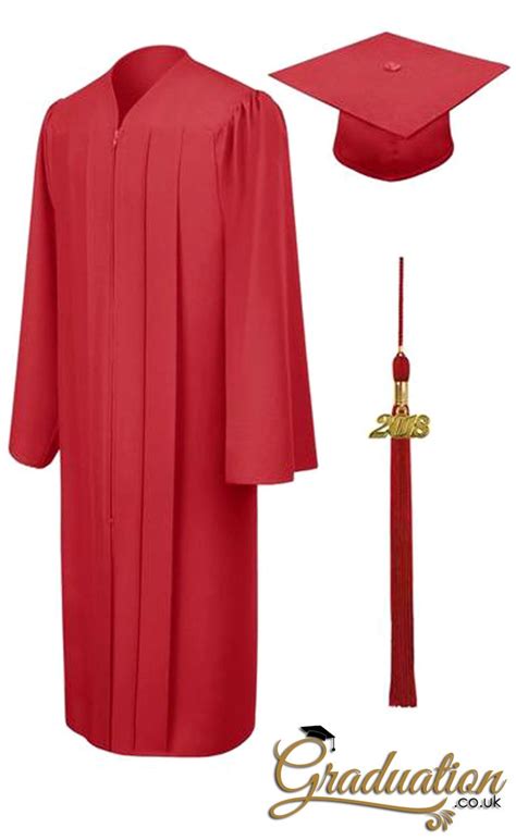 Red High School Cap, Gown & Tassel | Graduation cap and gown, High school graduation cap ...