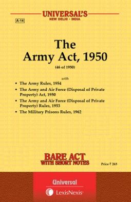 Universal’s The Army Act 1950 Bare Act [2021] | Zamwel.com