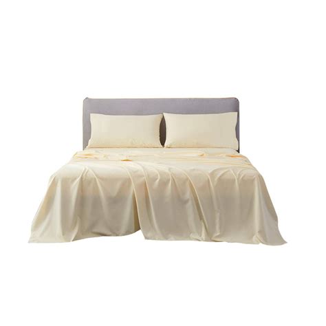 4pc Super Single Size Un-Attached Waterbed Sheets with 15 Inch Deep Pocket Solid Ivory - 1500 ...