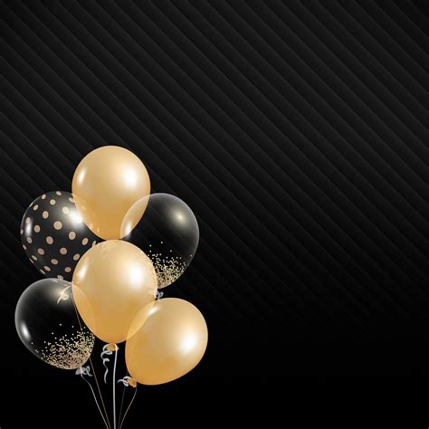 Party balloons in black background vector