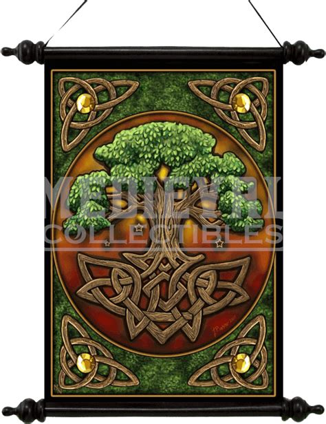 Celtic Tree Of Life Art Scroll - Design Toscano Tree Of Life Canvas Wall Scroll Tapestry - Free ...