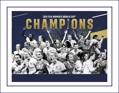 Vintage 2019 Women's World Cup Champions Poster, USWNT Soccer Team USA ...