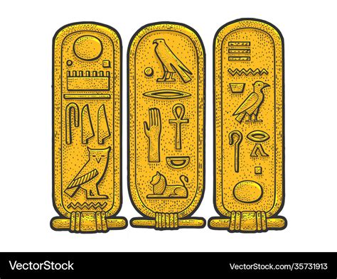 Ancient egyptian cartouche sketch Royalty Free Vector Image