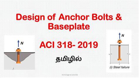 Design Of Anchor Bolt Check2 Pullout Strength Aci 318 19 தமிழில் ...