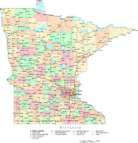 Online Map of Minnesota Large