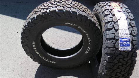 Qty 2 All-Terrain Light Truck Tires: BF Goodrich TLT245/75R17 - Oahu Auctions