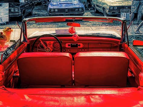 Red 1962 Chevy Nova Convertible Interior Photograph by DK Digital