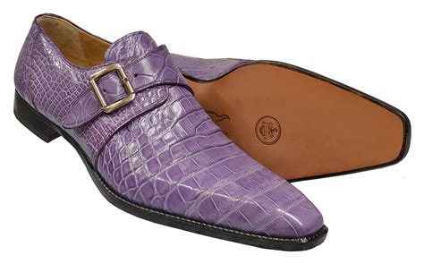 Mauri 53154 Lavender Genuine All-Over Alligator Loafer Shoes With Monk Straps. - $869.90 ...