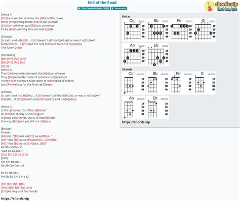 Chord: End of the Road - tab, song lyric, sheet, guitar, ukulele | chords.vip