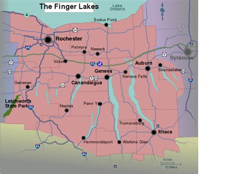 File:New York - Finger Lakes region map with road shields.svg - Wikitravel Shared