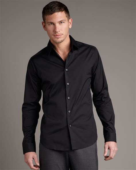 Lyst - Theory Stretch-cotton Shirt in Black for Men