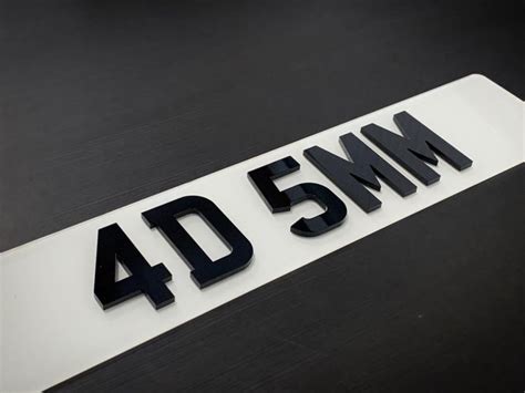 4D 5MM GLOSS BLACK REPLACEMENT NUMBER PLATES - Easy Plates