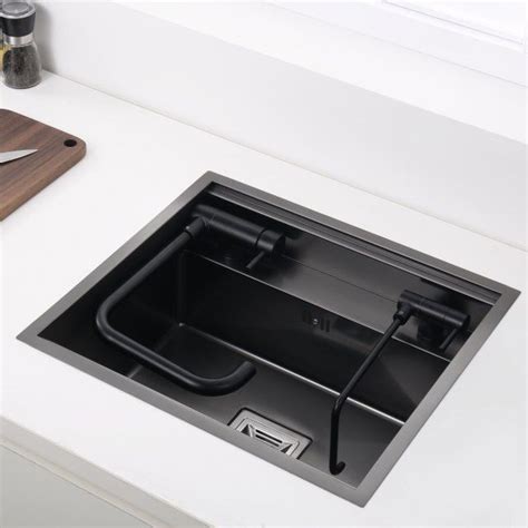 271.89US $ 31% OFF|Black Hidden Kitchen Sink Bowl Bar Stainless Steel ...