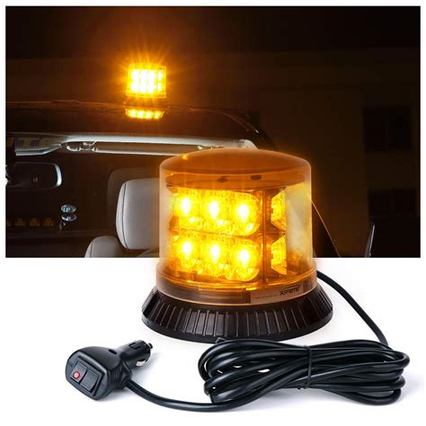 Buy Xprite Amber 18 LED Revolving Beacon Light w/Magnetic , 12 Strobe ...