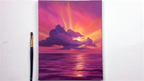 Sunset Acrylic Painting Tutorial Step by Step Easy | Sunset Acrylic ...