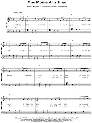 "One Moment in Time" Sheet Music - 21 Arrangements Available Instantly ...