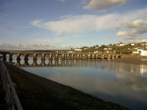 Bideford Bridge, the River Torridge and the town, Bideford, 1932 | Britain from Above