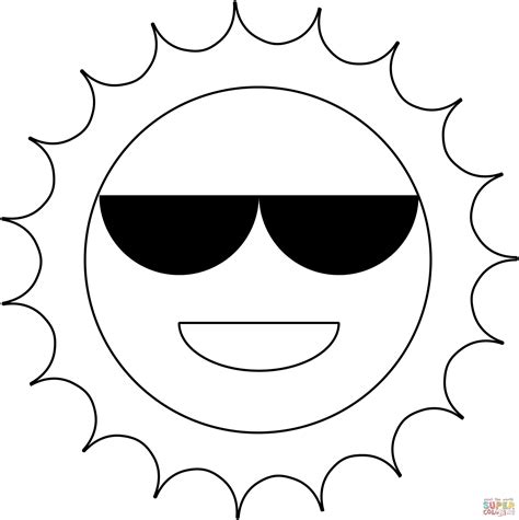 Sun with Sunglasses coloring page | Free Printable Coloring Pages