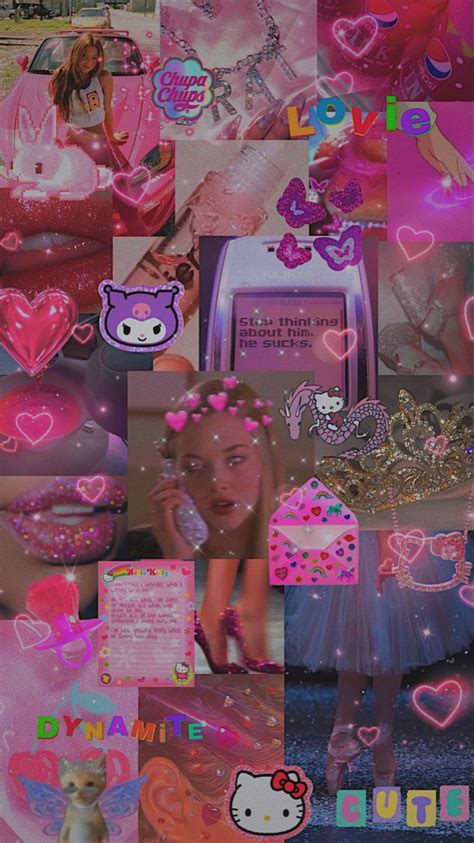 Pink Y2K Aesthetic Wallpaper with Sparkles