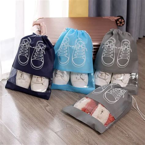 5pcs/set Shoe Storage Bag With Thickened Non-woven Fabric Strap Mouth ...