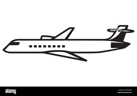 Airliner. Editable outline sketch of airplane. Stock vector ...