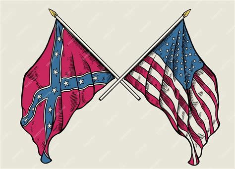 Confederate And Union States Flag