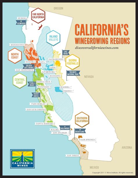 California Wine Map – Wine Bottle