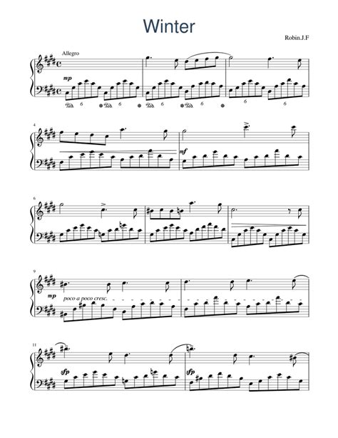 Winter Sheet music for Piano (Solo) | Musescore.com