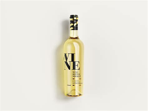 Free white wine bottle mockup - Mockups Design