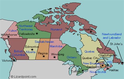 Test your geography knowledge - Canada provincial capitals | Lizard ...