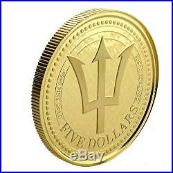 SPECIAL PRICE! 2018 1 oz Barbados Trident. 9999 Gold Coin BU #A442 ...