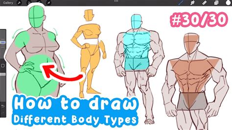 how to EASILY draw DIFFERENT body types! | Full Drawing Tutorial - Art ...