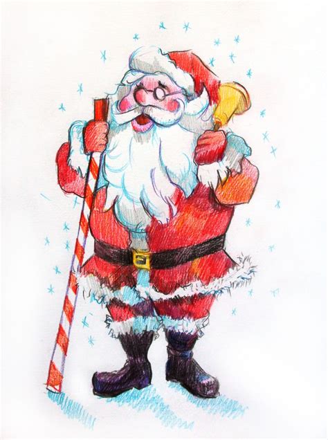 Learn to Draw Santa Claus with Colored Pencils