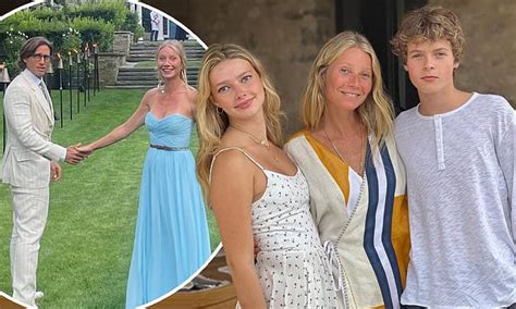 Gwyneth Paltrow poses with lookalike daughter Apple, 18, and son Moses, 16, in rare family snap