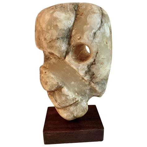 Alabaster Sculpture on Stand at 1stDibs