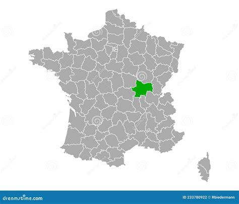 Map of Saone-et-Loire in France Stock Vector - Illustration of ...