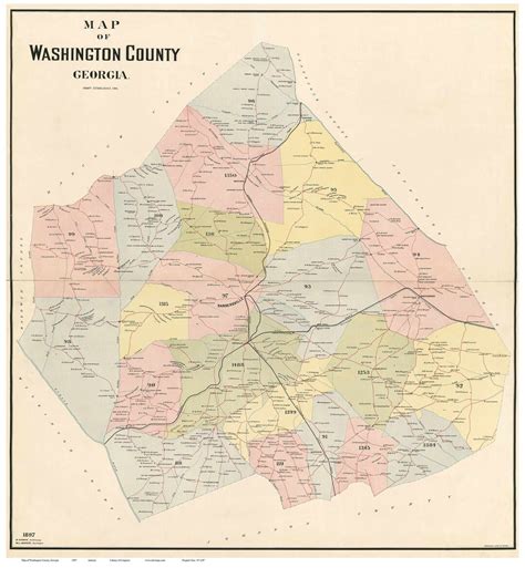 Washington County Old 1897 Map Georgia Map With Homeowner Names Reprint ...