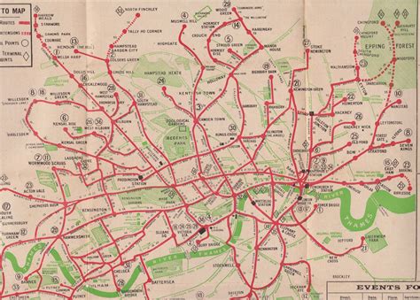 London General Omnibus Company - London bus route map, 1912 | Bus route map, London bus map ...