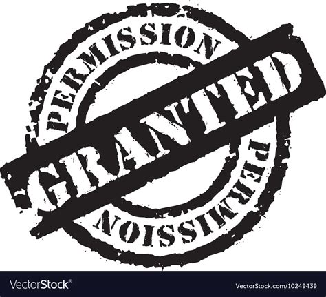 Permission granted Royalty Free Vector Image - VectorStock